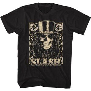 Slash Skull Cream Top Hat T-Shirt Rock Guitar Legend Fan Tee 91